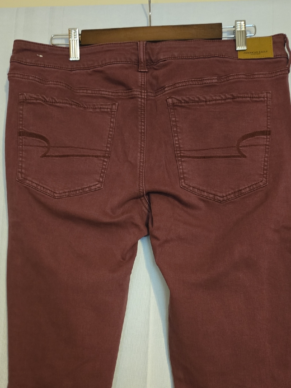 American Eagle Burgundy Low Rise Jeggings Sz 16 Short NWOT - Picture 6 of 7
